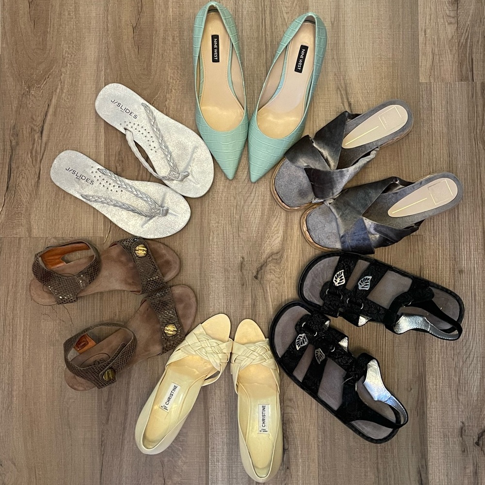 6 pair ladies shoe lot